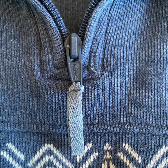 Vintage Y2K 90s Blue 100% cotton quarter zip knit sweater. Size L. - Picture 8 of 12